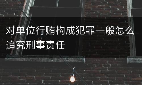 对单位行贿构成犯罪一般怎么追究刑事责任