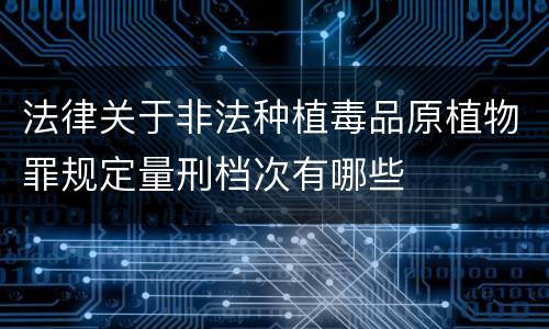 法律关于非法种植毒品原植物罪规定量刑档次有哪些