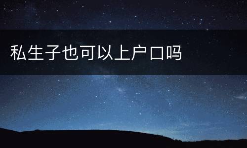 私生子也可以上户口吗