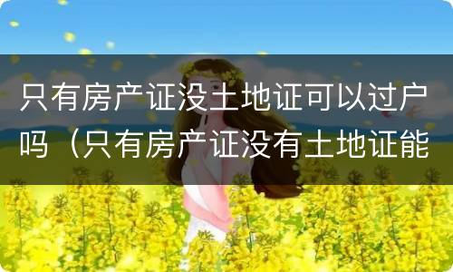 只有房产证没土地证可以过户吗（只有房产证没有土地证能过户吗）