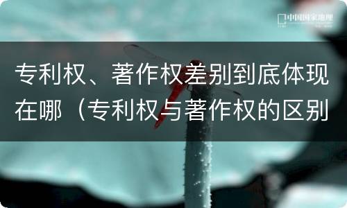 专利权、著作权差别到底体现在哪（专利权与著作权的区别）