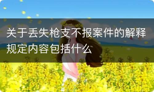 关于丢失枪支不报案件的解释规定内容包括什么