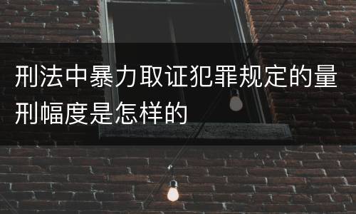 刑法中暴力取证犯罪规定的量刑幅度是怎样的