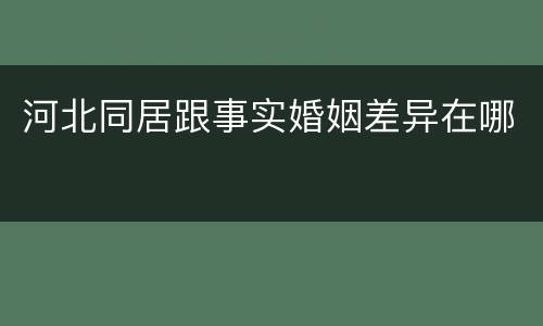 河北同居跟事实婚姻差异在哪