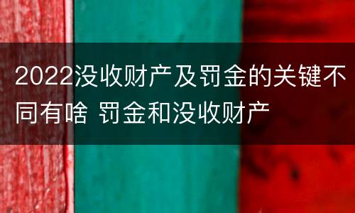 2022没收财产及罚金的关键不同有啥 罚金和没收财产