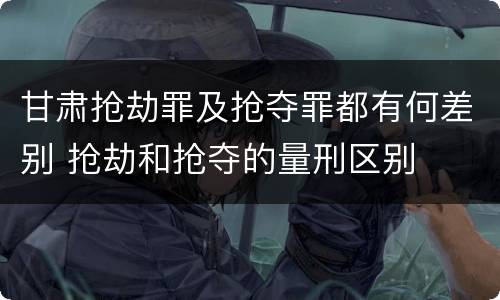 甘肃抢劫罪及抢夺罪都有何差别 抢劫和抢夺的量刑区别