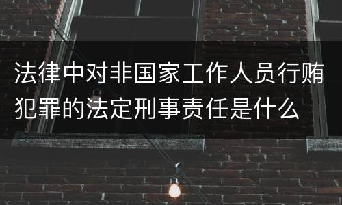 法律中对非国家工作人员行贿犯罪的法定刑事责任是什么