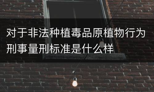 对于非法种植毒品原植物行为刑事量刑标准是什么样