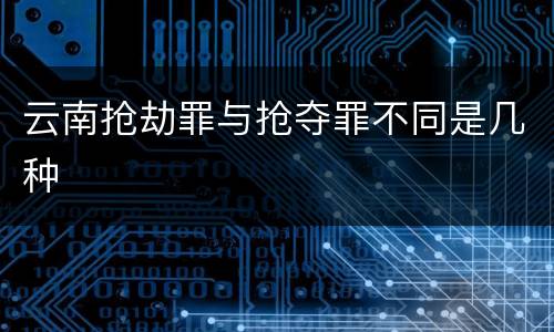 云南抢劫罪与抢夺罪不同是几种