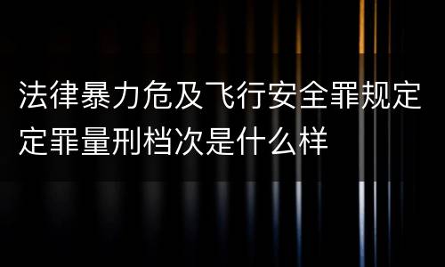 法律暴力危及飞行安全罪规定定罪量刑档次是什么样