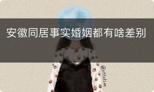 安徽同居事实婚姻都有啥差别