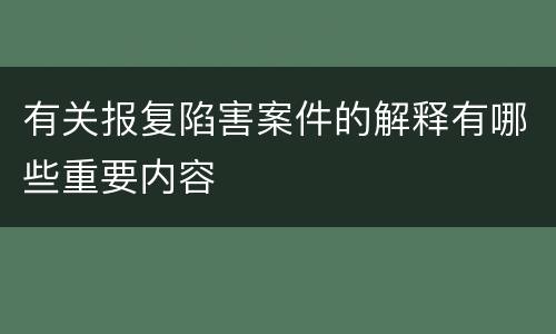 有关报复陷害案件的解释有哪些重要内容