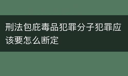 刑法包庇毒品犯罪分子犯罪应该要怎么断定