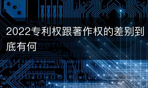 2022专利权跟著作权的差别到底有何