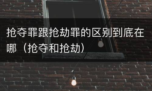 抢夺罪跟抢劫罪的区别到底在哪（抢夺和抢劫）