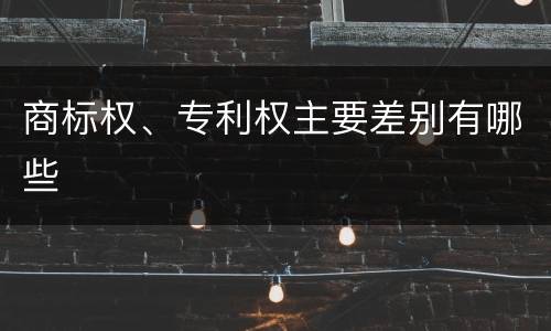 商标权、专利权主要差别有哪些