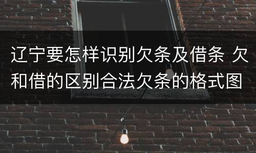 辽宁要怎样识别欠条及借条 欠和借的区别合法欠条的格式图片