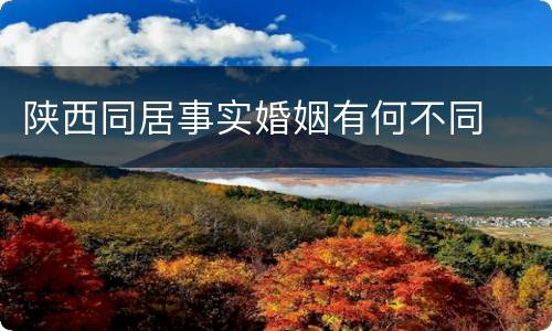 陕西同居事实婚姻有何不同