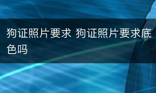 狗证照片要求 狗证照片要求底色吗