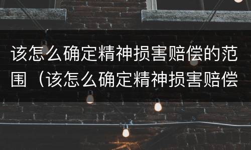 该怎么确定精神损害赔偿的范围（该怎么确定精神损害赔偿的范围呢）
