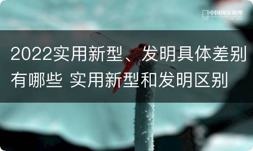 2022实用新型、发明具体差别有哪些 实用新型和发明区别