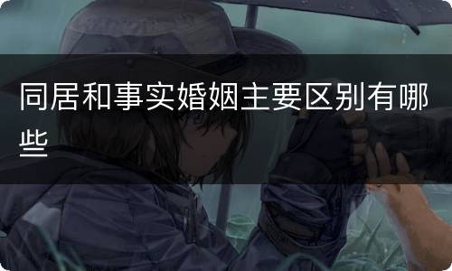 同居和事实婚姻主要区别有哪些