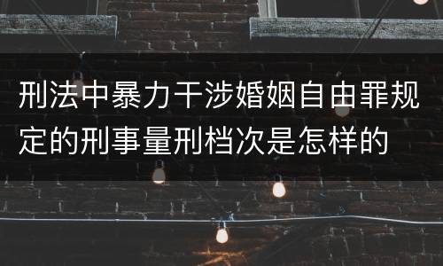 刑法中暴力干涉婚姻自由罪规定的刑事量刑档次是怎样的
