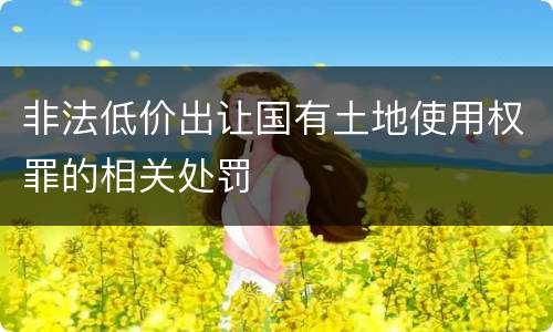 非法低价出让国有土地使用权罪的相关处罚