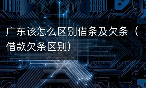广东该怎么区别借条及欠条（借款欠条区别）