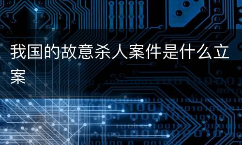 我国的故意杀人案件是什么立案