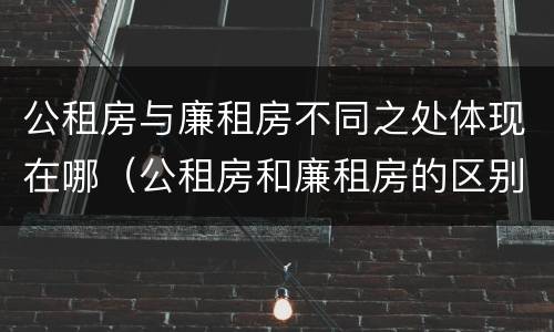公租房与廉租房不同之处体现在哪（公租房和廉租房的区别是什么请继续我在听）