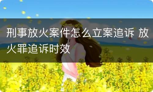 刑事放火案件怎么立案追诉 放火罪追诉时效