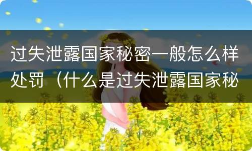 过失泄露国家秘密一般怎么样处罚（什么是过失泄露国家秘密）