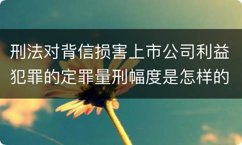 刑法对背信损害上市公司利益犯罪的定罪量刑幅度是怎样的