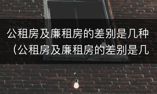 公租房及廉租房的差别是几种（公租房及廉租房的差别是几种情况）