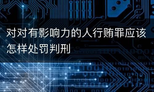 对对有影响力的人行贿罪应该怎样处罚判刑