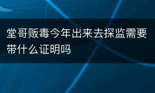 堂哥贩毒今年出来去探监需要带什么证明吗