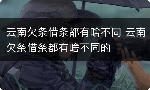 云南欠条借条都有啥不同 云南欠条借条都有啥不同的