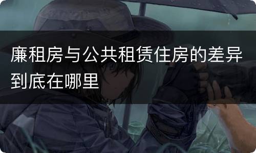 廉租房与公共租赁住房的差异到底在哪里