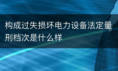 构成过失损坏电力设备法定量刑档次是什么样