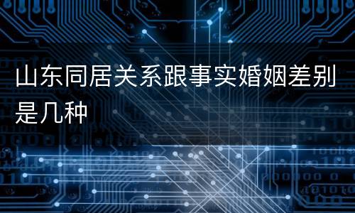 山东同居关系跟事实婚姻差别是几种
