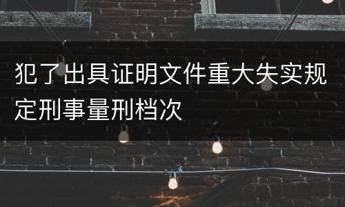 犯了出具证明文件重大失实规定刑事量刑档次