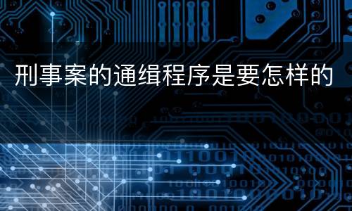 刑事案的通缉程序是要怎样的