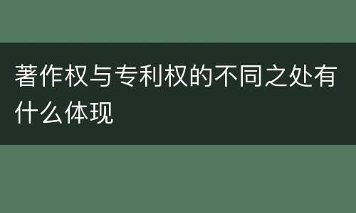 著作权与专利权的不同之处有什么体现