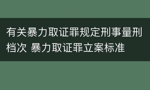有关暴力取证罪规定刑事量刑档次 暴力取证罪立案标准