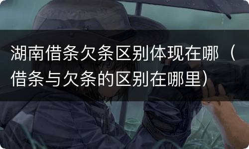湖南借条欠条区别体现在哪（借条与欠条的区别在哪里）