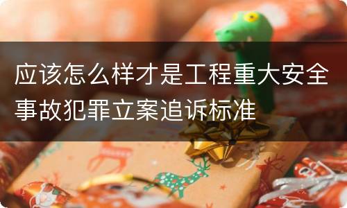 应该怎么样才是工程重大安全事故犯罪立案追诉标准