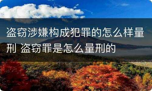 盗窃涉嫌构成犯罪的怎么样量刑 盗窃罪是怎么量刑的