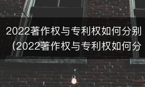 2022著作权与专利权如何分别（2022著作权与专利权如何分别获得）