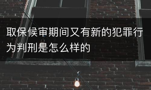 取保候审期间又有新的犯罪行为判刑是怎么样的